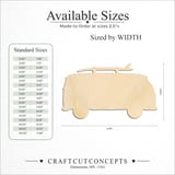 Size reference chart for WINDOWED BUS WITH BOARD
