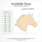 Size reference chart for WINDSWEPT HORSE HEAD