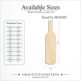Size reference chart for WINE BOTTLE STANDARD