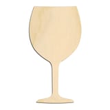 Laser-cut baltic birch silhouette of WINE GLASS ROUNDED BOWL