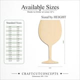 Size reference chart for WINE GLASS ROUNDED BOWL