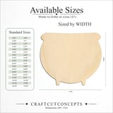 Size reference chart for Witch Cauldron