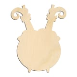 Laser-cut baltic birch silhouette of WITCH LEGS OUT OF CAULDRON