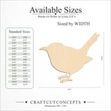 Size reference chart for Wren Bird