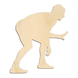 Laser-cut baltic birch silhouette of Wrestling Pose Left