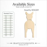 Size reference chart for XOLOITZCUINTLI