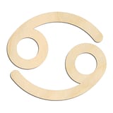 Laser-cut baltic birch silhouette of Cancer Zodiac Symbol
