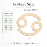 Size reference chart for Cancer Zodiac Symbol