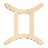 Laser-cut baltic birch silhouette of ZODIAC GEMINI SYMBOL