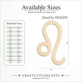 Size reference chart for ZODIAC LEO SYMBOL