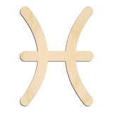 Laser-cut baltic birch silhouette of ZODIAC PISCES SYMBOL