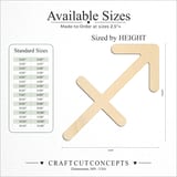 Size reference chart for ZODIAC SAGITTARIUS SYMBOL