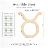 Size reference chart for ZODIAC TAURUS SYMBOL