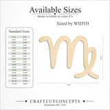Size reference chart for ZODIAC VIRGO SYMBOL