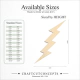 Size reference chart for ZUES LIGHTNING BOLT
