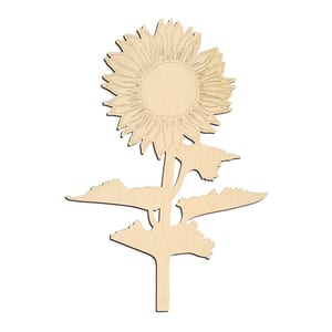 Engraved Stemmed Sunflower
