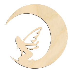Fairy Kneeling on Crescent Moon