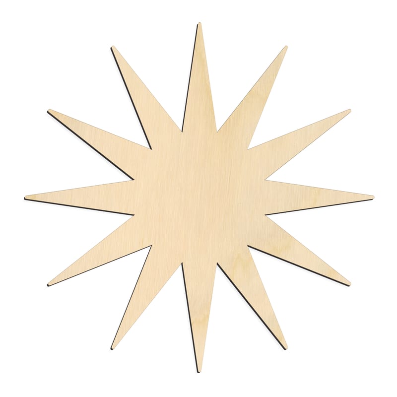 Laser-cut baltic birch silhouette of 12-Point Star