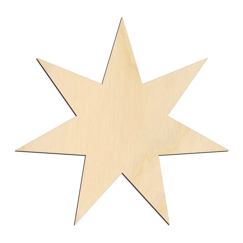 Laser-cut baltic birch silhouette of 7-Point Star