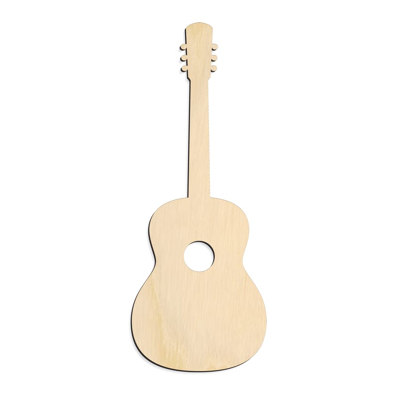Laser-cut baltic birch silhouette of Acoustic Guitar