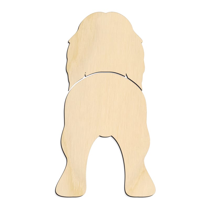 Laser-cut baltic birch silhouette of AFGHAN HOUND TWO PIECE BACK VIEW