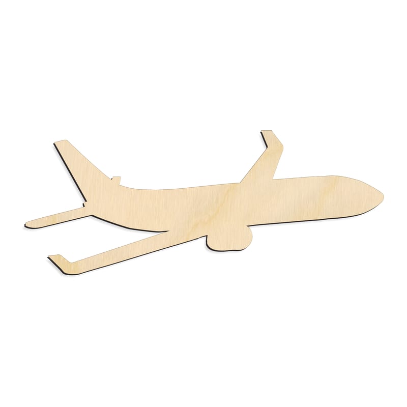 Laser-cut baltic birch silhouette of AIRPLANE