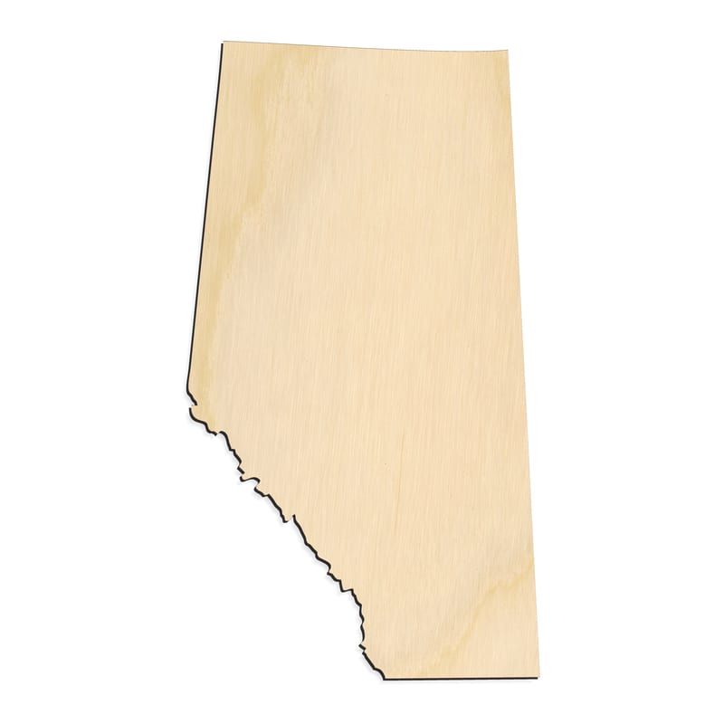 Laser-cut baltic birch silhouette of ALBERTA CANADA SILHOUETTE