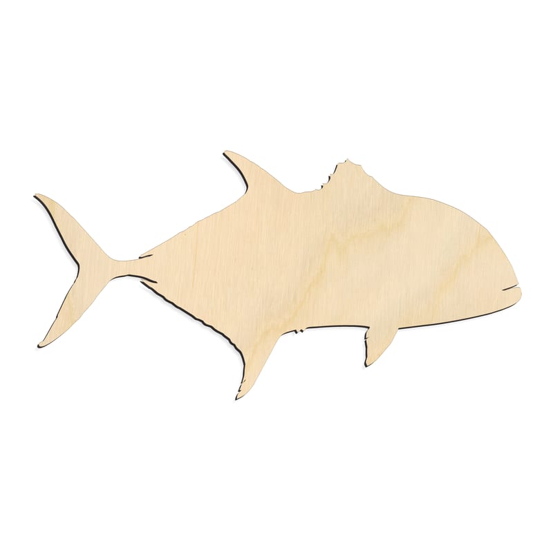 Laser-cut baltic birch silhouette of AMBERJACK