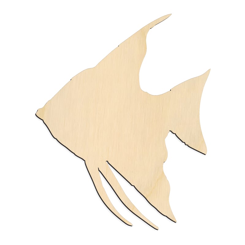 Laser-cut baltic birch silhouette of ANGEL FISH