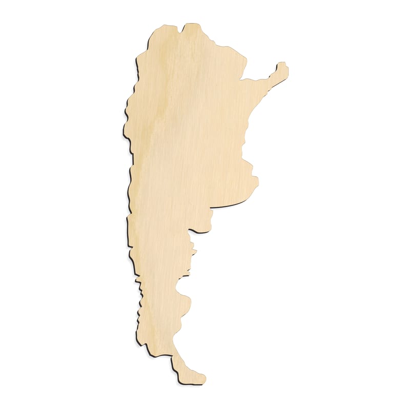 Laser-cut baltic birch silhouette of ARGENTINA