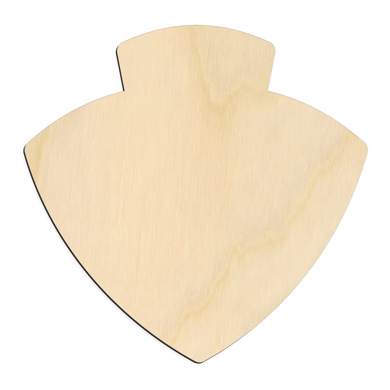 Laser-cut baltic birch silhouette of Arrowhead Badge
