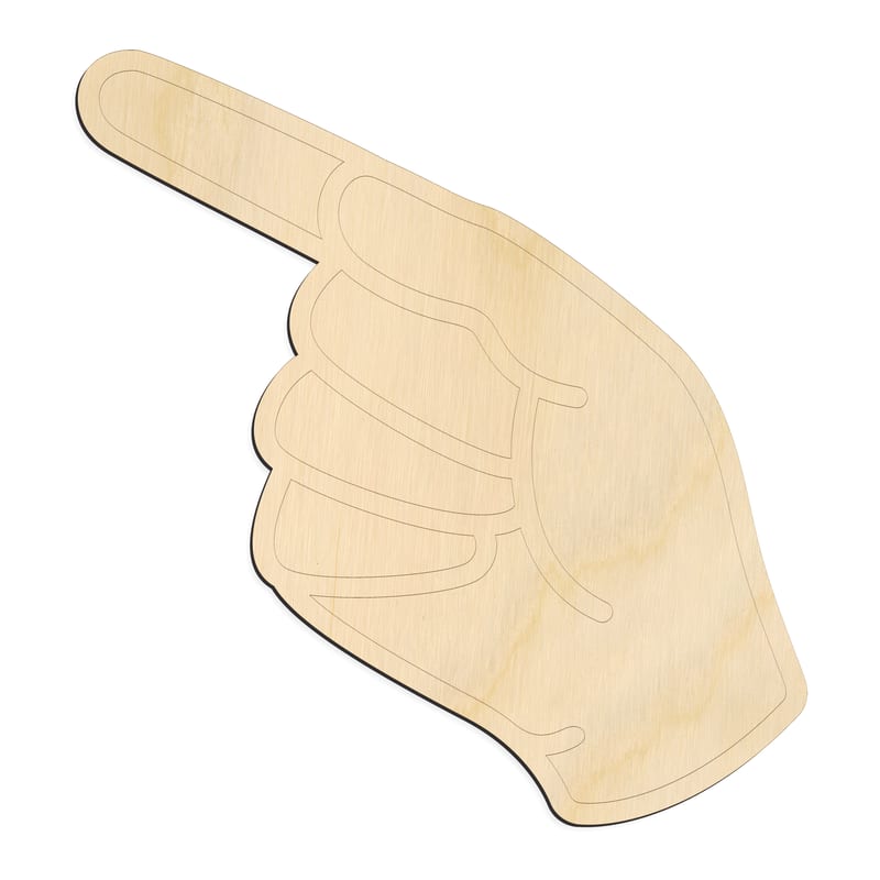 Laser-cut baltic birch silhouette of ASL SIGN LANGUAGE LETTER G