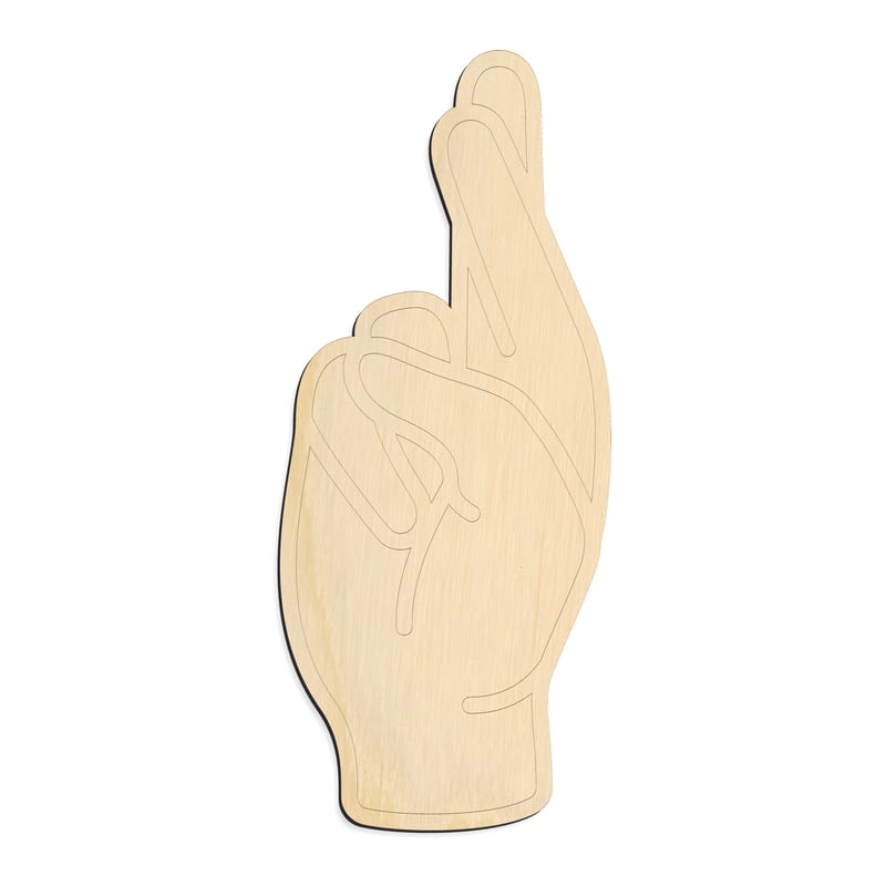 Laser-cut baltic birch silhouette of ASL SIGN LANGUAGE LETTER R