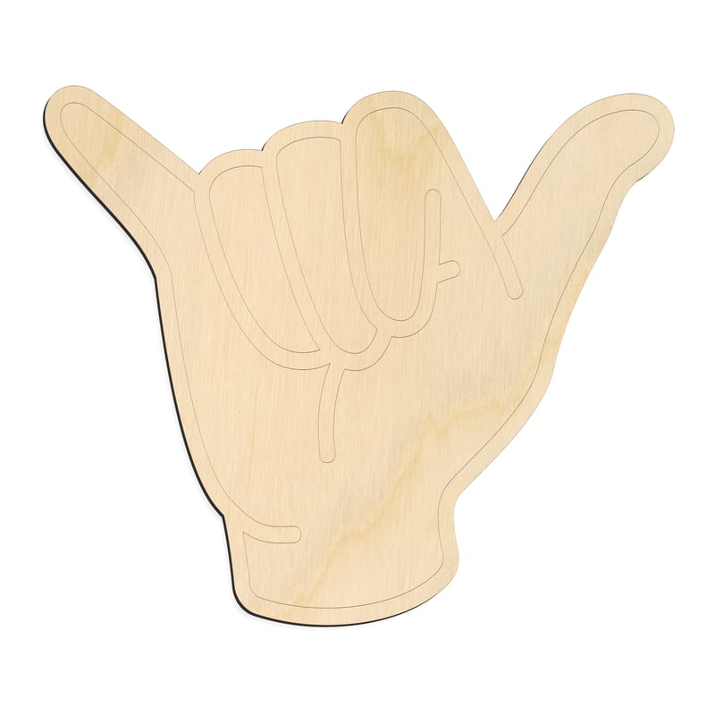 Laser-cut baltic birch silhouette of ASL SIGN LANGUAGE LETTER Y