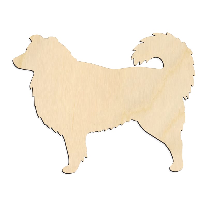 Laser-cut baltic birch silhouette of STANDING AUSTRALIAN SHEPHERD SILHOUETTE