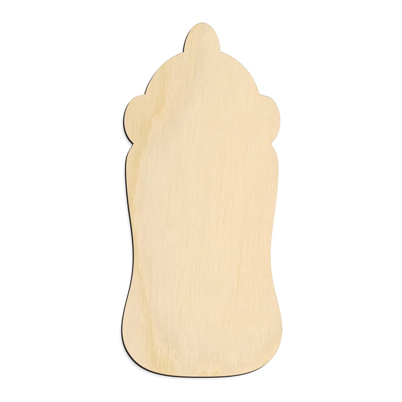 Laser-cut baltic birch silhouette of BABY BOTTLE