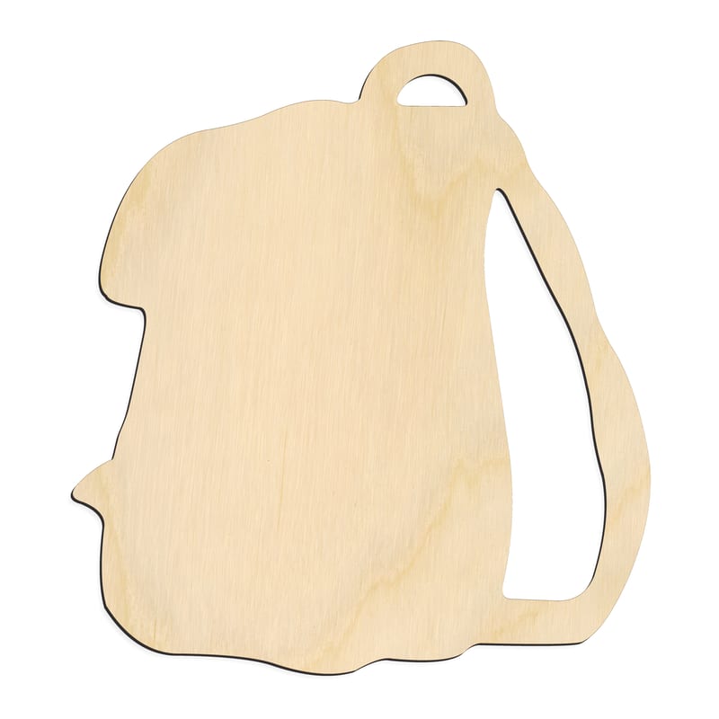Laser-cut baltic birch silhouette of BACKPACK