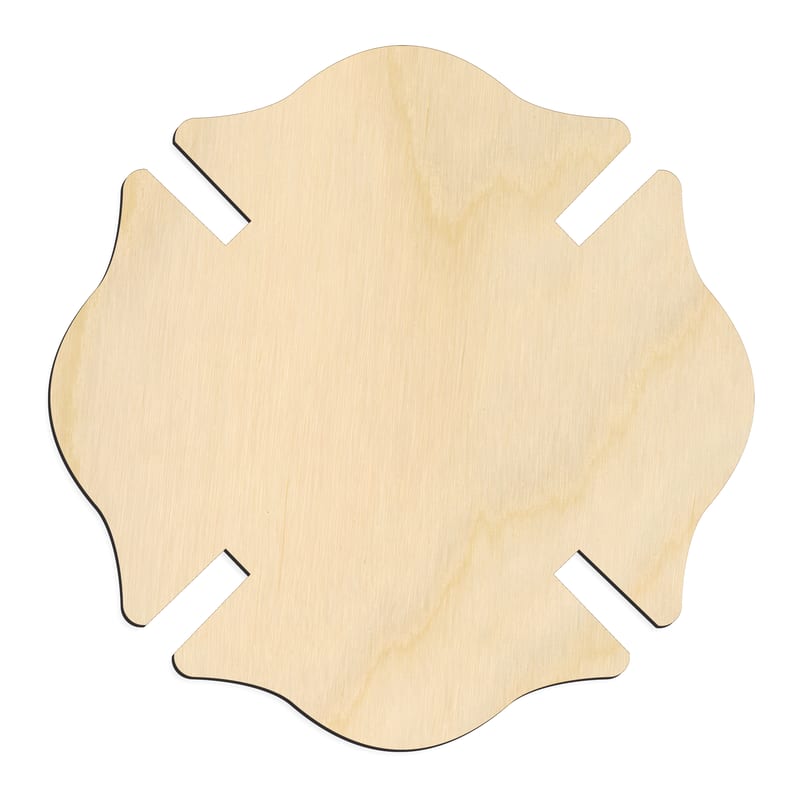 Laser-cut baltic birch silhouette of BADGE MALTESE CROSS