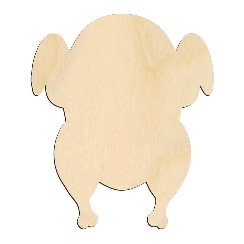 Laser-cut baltic birch silhouette of BAKED TURKEY