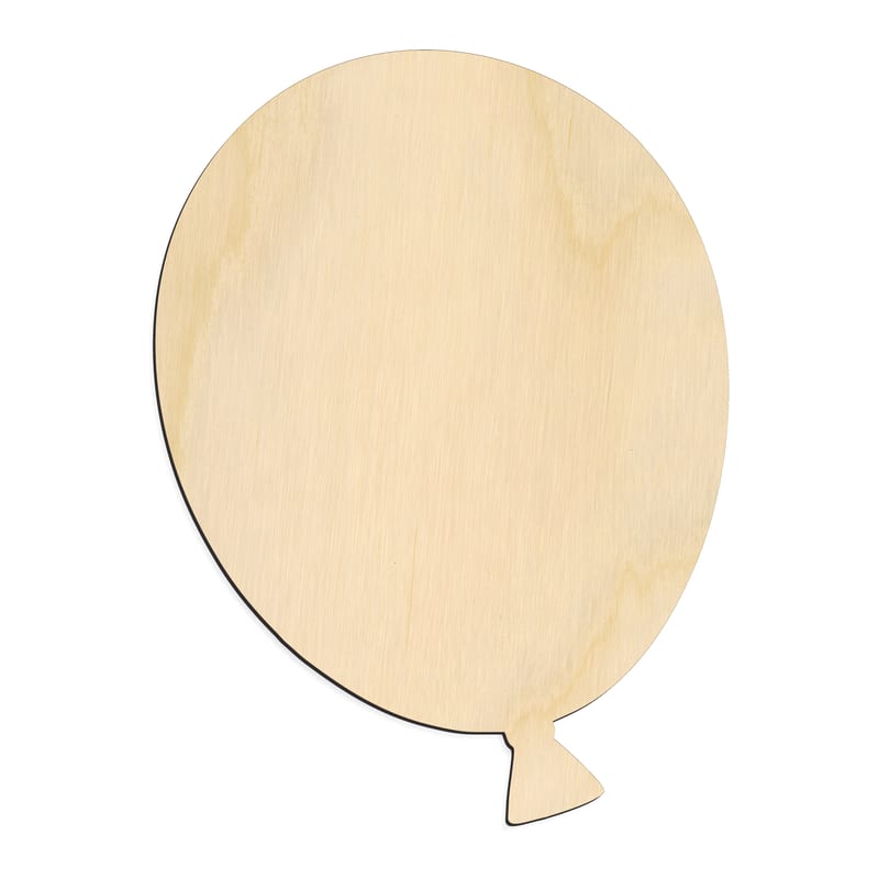 Laser-cut baltic birch silhouette of BALLOON