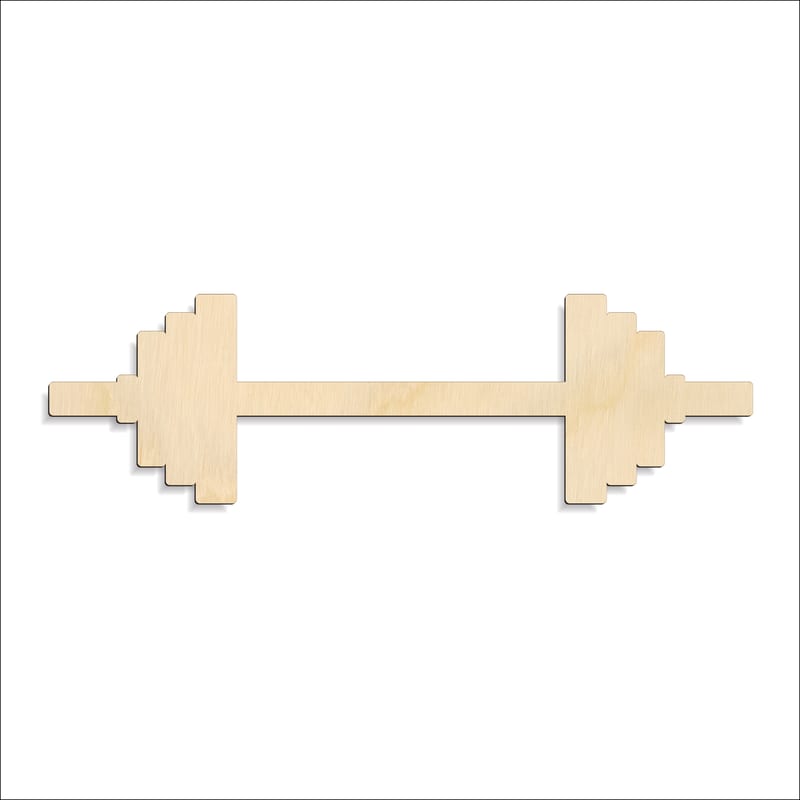 Laser-cut baltic birch silhouette of BAR BELLS