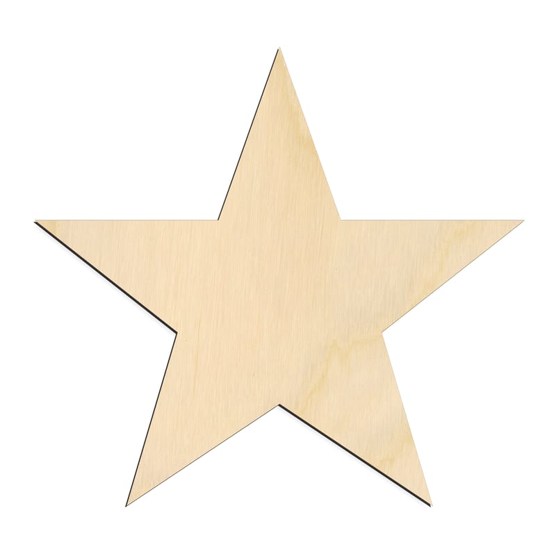 Laser-cut baltic birch silhouette of BASIC STAR