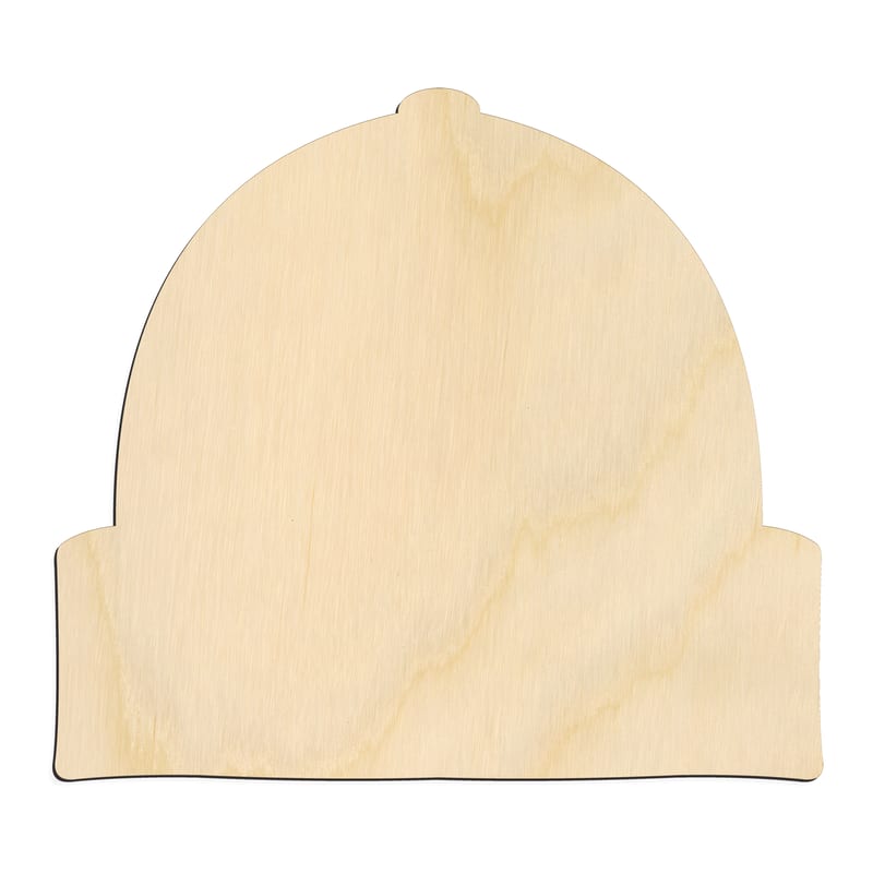 Laser-cut baltic birch silhouette of BEANIE HAT
