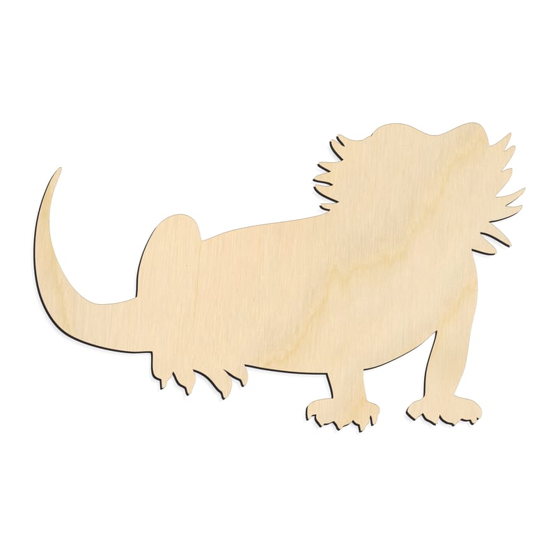 Laser-cut baltic birch silhouette of BEARDED DRAGON