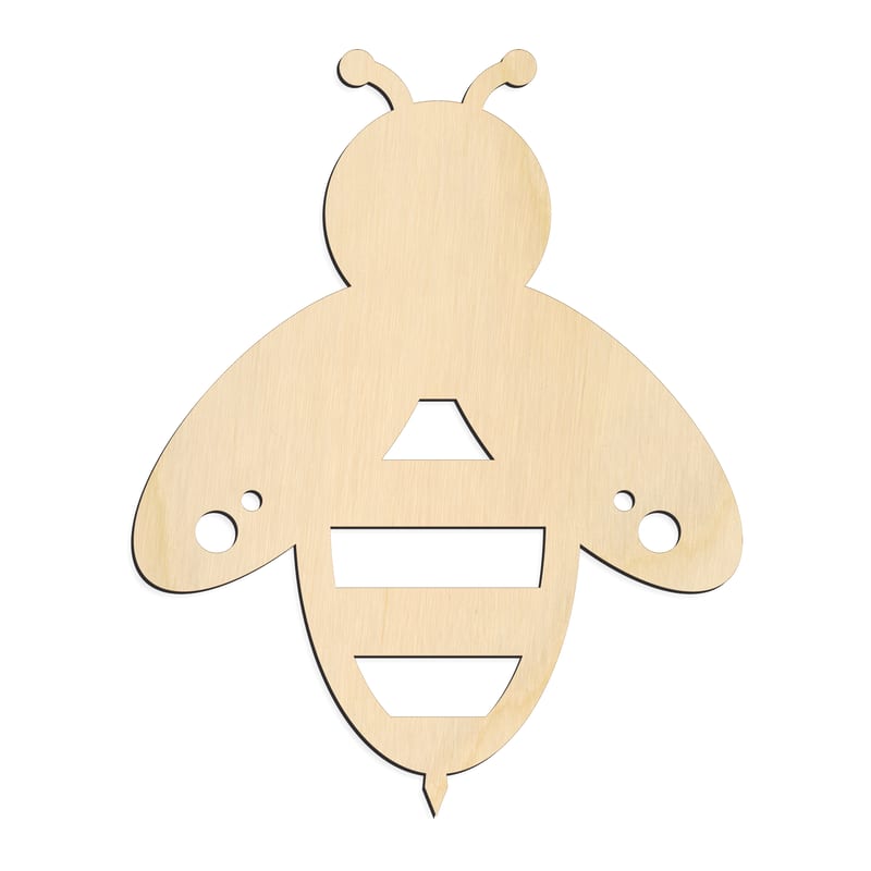 Laser-cut baltic birch silhouette of BEE ICON
