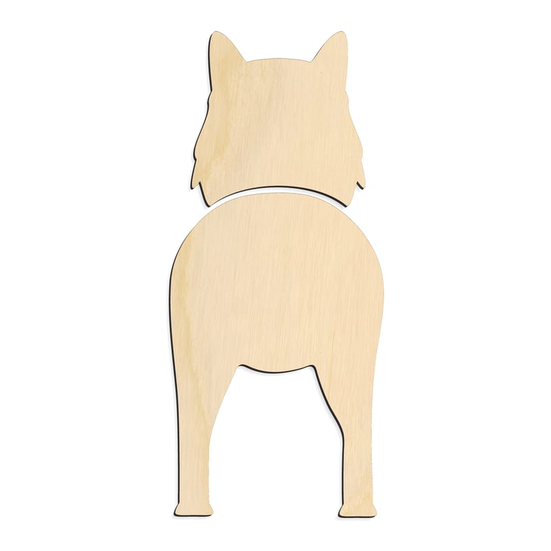 Laser-cut baltic birch silhouette of BELGIAN SHEEP DOG