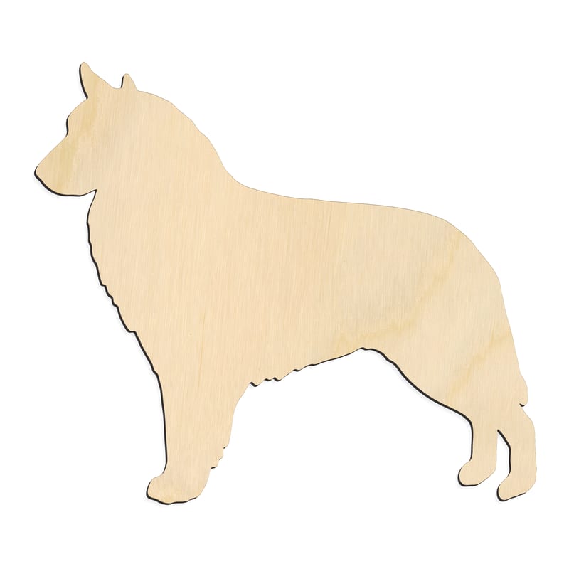 Laser-cut baltic birch silhouette of BELGIAN SHEEPDOG