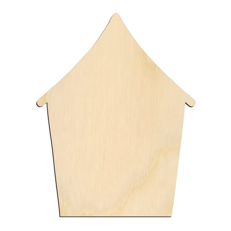 Laser-cut baltic birch silhouette of BIRD HOUSE SILHOUETTE