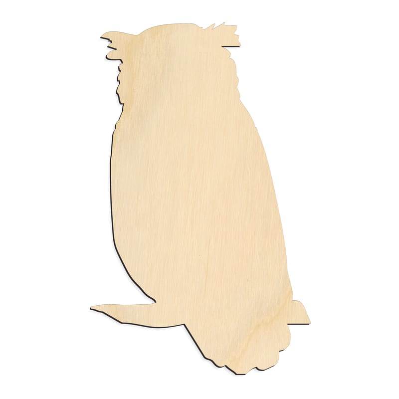 Laser-cut baltic birch silhouette of BIRD OWL