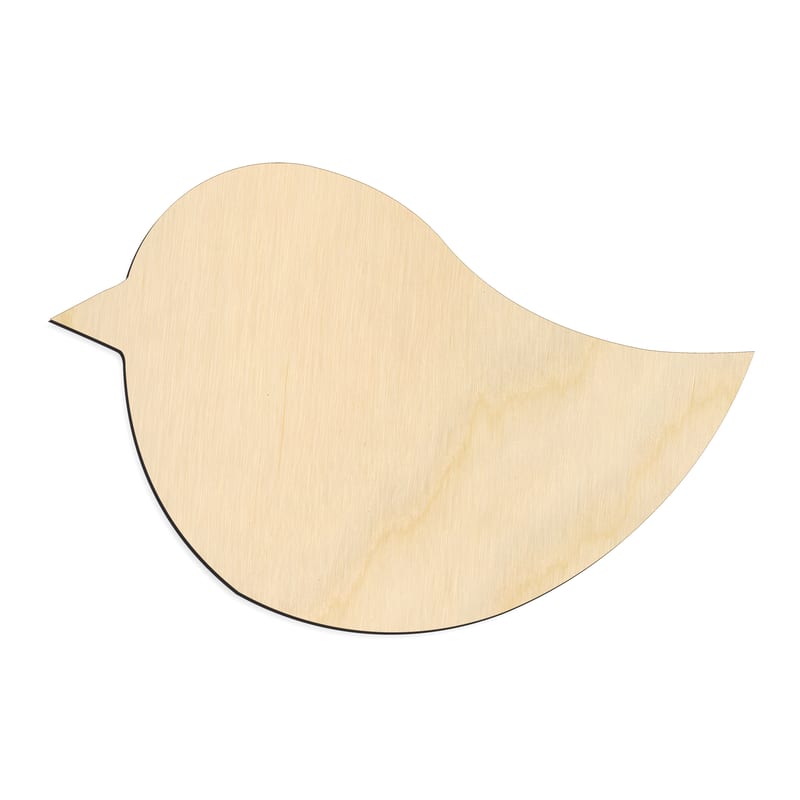 Laser-cut baltic birch silhouette of BIRD ROUNDED MINIMAL
